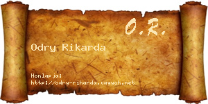 Odry Rikarda névjegykártya